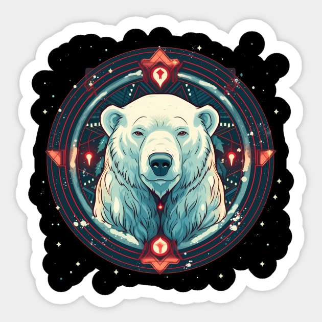 Polar Bear in Ornament, Love Bears Sticker by logiamerch